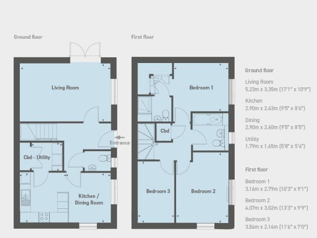 Floor plan, 3 bedroom house  - artist's impression subject to change